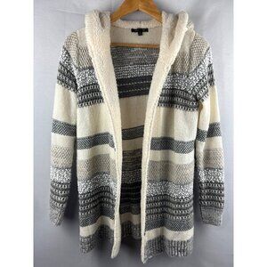 Lety & Me Womens Hooded Cardigan Sweater Size S